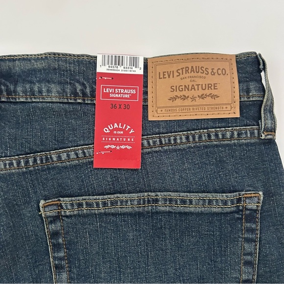 NWT Levi's Strauss Signature Straight leg Relaxed Blue Jeans Ultimate Flex 36x30 - Picture 8 of 14